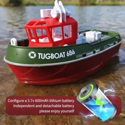 686 RC Tugboat 1/72 – Dual Motor, 2.4G Remote Control Boat Toy for Kids - Image 1 of 4