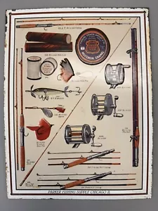 Metal Sign, Parker Fishing Supply, Chicago Il. 13.5 inches by 10.5 Inches - Picture 1 of 3