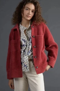 Anthropologie Greylin Dark Orange Red Rust Shirt Jacket Coat, Small, New! $138 - Picture 1 of 10