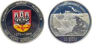 Norway 1995 20 ECU Silver 92.5% PF - Picture 1 of 1