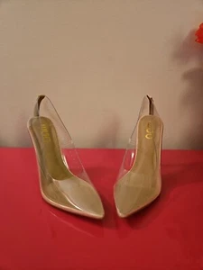 Farrah Perspex Court Clear Heel In Nude PatentFarrah Perspex Court Clear Heel - Picture 1 of 7