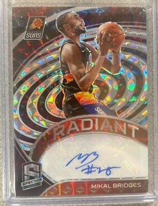 2020 Panini Spectra Radiant Auto Interstellar Parallel #'d /25 Mikal Bridges