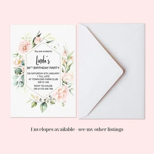 Invitaciones personalizadas para fiesta de cumpleaños 30 40 50 60 70 80 - Imagen 1 de 13