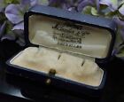 French Antique Leather Presentation Jewelry Box Push Button Shirt Studs