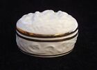 CAPODIMONTE PORCELAIN OVAL TRINKET BOX #3332 W/EMBOSSED CHERUBS AND GOLD EDGING 