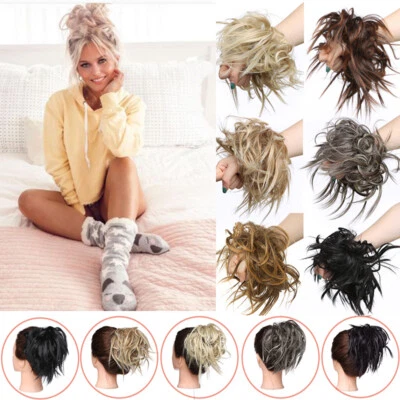 Extension capelli X-LARGE chignon disordinato matrimonio updo chignon scrunchie spesso - Immagine 1 di 4