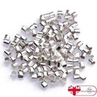 500 x SILVER PLATED 1.5mm TUBE CRIMP BEADS JEWELLERY MAKING FINDINGS AH3