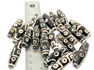 Alte Achat facettierte Fassperle 40mm. Rustikaler Tibetischer Achat. Dzi Perlen - Bild 1 von 6