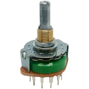 SRRM342800 ALPS 3-Pole 4-Position 20mm Round Shaft Audio Signal Rotary Switch - Picture 1 of 5