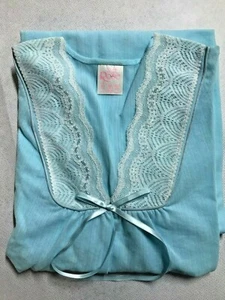 Vintage Ladies Blue Nightie Dress 1970s Sleepwear Size 12 Australia Nylon - Picture 1 of 4