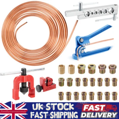 Upgraded Brake Pipe Flaring Repair Tool Kit 3/16 25FT Copper Pipe Tool Kit - Image 1 of 4