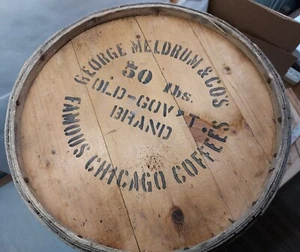 Vintage Rare 1890-1900 George Meldrum & Co's Old Gov't Brand Coffee Wooden Keg - Picture 1 of 13