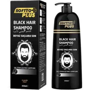 Softto Plus Grauabdeckung Shampoo für schwarzes Haar, 350 ml, naturlich