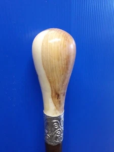 WALKING STICK/CANE 13 YEW WOODEN HANDLE 100cm (cut to size)BAMBOO - Picture 1 of 4