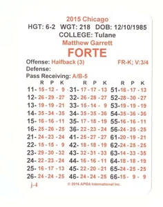 2015 APBA Football Base Season Team Set - CHICAGO BEARS - Picture 1 of 3