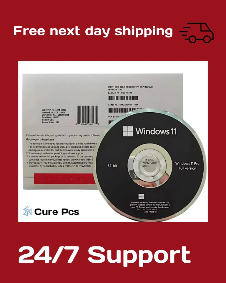 MS Win11 Pro 64-bit DVD + Activation Key - Sealed & Brand New Next Day Shipping - Image 1 of 4