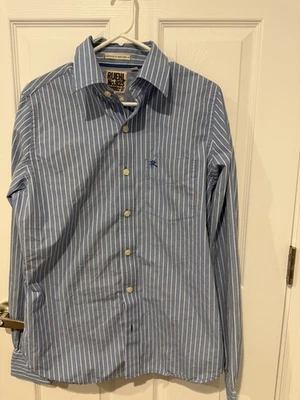 Camisa vintage RUEHL 925 mediana con botones M azul Abercrombie Foto 1 de 2