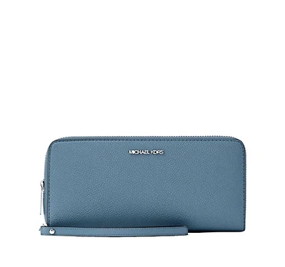 Nuevo Michael Kors Jet Set Grande Viaje Continental Cartera Cuero Aciano Foto 1 de 4