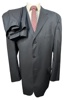 GEOFFREY BEENE Mens Navy Blue BIG & TALL 2 Piece Suit 50L Jacket 42x31 Pant - Image 1 of 4