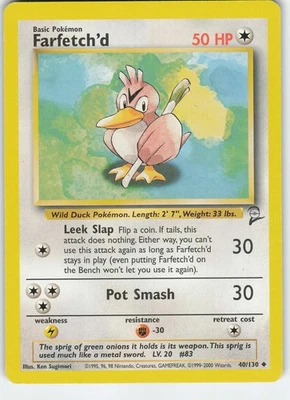 Farfetch'd 040/130 Uncommon Normal Base Set 2 LP Pokémon - Image 1 of 2
