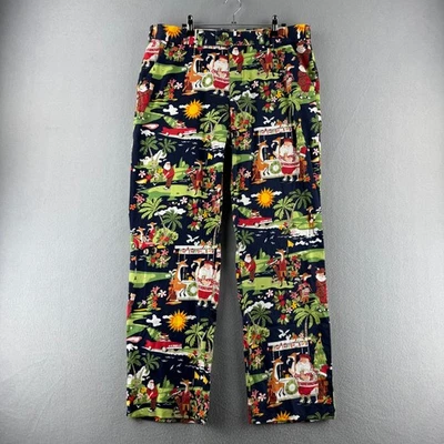 Loudmouth Golf Pants Mens 36x32 Golf Chino Christmas Print Santa Claus - Image 1 of 4