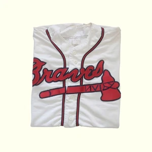 MLB 70s 80s ATLANTA BRAVES BASEBALL DOUBLE STITCH JERSEY USA MADE MENs SZ 38 M - Picture 1 of 9