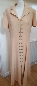 Joseph Ribkoff Creations Vintage Yellow Sand Button Through Midi Dress UK 16 - Picture 1 of 14
