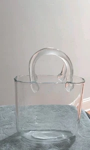 FISCHGLAS- ODER BLUMENVASE IN HANDTASCHENFORM. SCHNELLER VERSAND!! - Bild 1 von 8