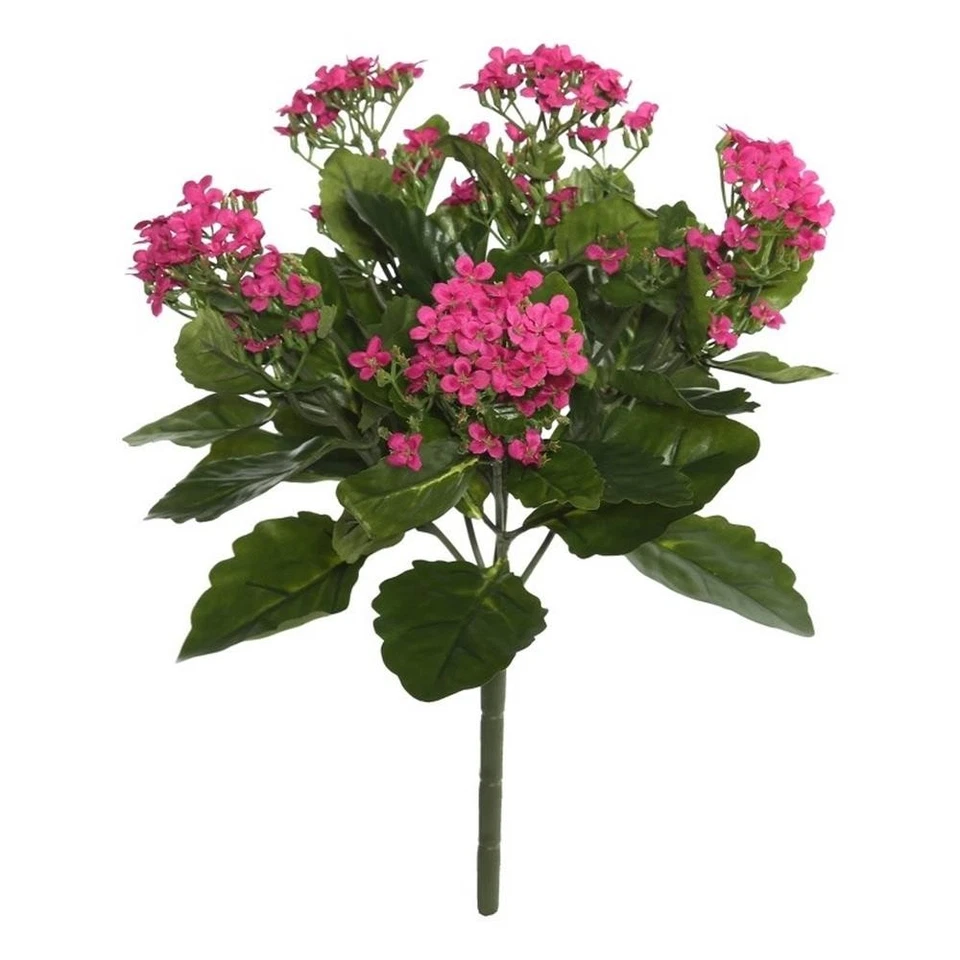 Arbusto Kalanchoe artificial tela contemporánea Vickerman 17,25" en rosa intenso Foto 1 de 1