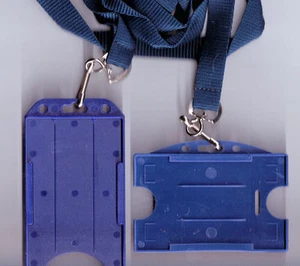 25  ID Badge Card Rigid Holders & 15mm Lanyards 10 Colours Available FREE UK P&P - Picture 1 of 2