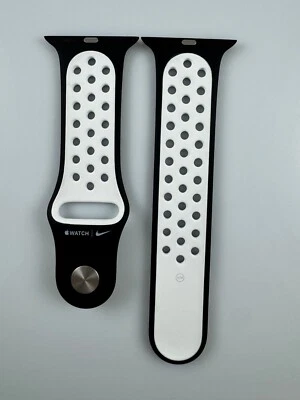 Pin prata original Apple Watch Nike pulseira esportiva 44mm 45MM 46MM preto/branco SM - Imagem 1 de 4