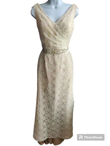 Morilee by Madeline Gardner Beige White Lace Wedding Dress Size 10 - Picture 1 of 12
