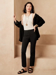 BANANA REPUBLIC 2L Slim Sculptweave Pant 2 Long Black NWT #802896 - Picture 1 of 4