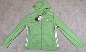 Adidas Women's Running Jacket Hoodie Athletic Full Zip Green Large - Picture 1 of 8