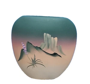 Handbemalte New West Keramik Vase signiert 7" hoch - Bild 1 von 4
