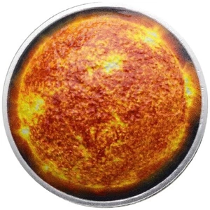 2020 The sun the solar System 1 oz pure silver domed coin with collectors case - Picture 1 of 5