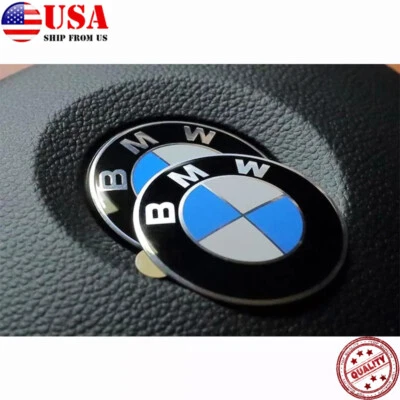 For 1 3 5 6 7 Series BMW Steering Wheel Emblem 45mm Badge Stickers Logo - Image 1 of 4