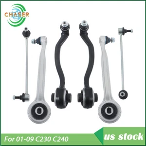 Suspension Kit Front Upper Lower Control Arms Sway Bar Link For 01-09 C230 C240 - Foto 1 di 11