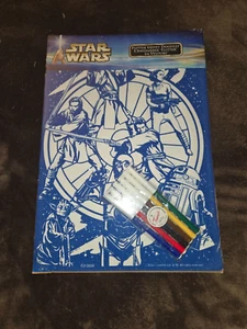 Star Wars Flitter Velvet Doodles Poster Coloring Fett Yoda R2d2 C3PO Anakin - Picture 1 of 3