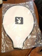 Vintage PLAYBOY BUNNY LOGO Tennis club Racquet Zippered Cover NOS