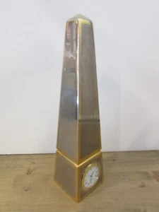Limited Edition Obelisk Clock - 19 of 600 - Mirror Polished Steel w/Gilt - Picture 1 of 8