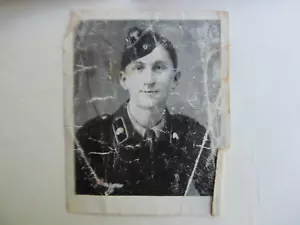 German WWII Panzer Wallet Photo, Black Wrap Uniform, Youthful, Elite Tank, POW - Picture 1 of 2
