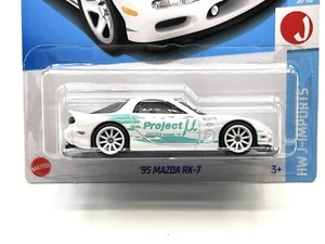 2024 Hot Wheels '95 Mazda RX-7 #170 (white) SUPER CUSTOM WHEEL SWAP by AEB - Picture 1 of 5