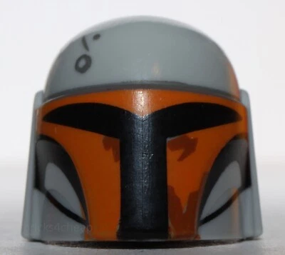 Lego Star Wars Light Bluish Gray Minifig Helmet with Holes Mandalorian - Image 1 of 2