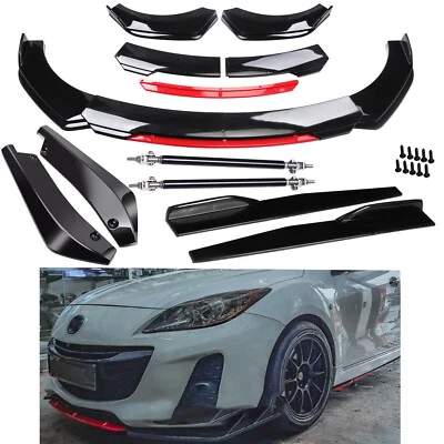 For Mazda 2 3 6 Front Rear Bumper Lip Spoiler Splitter Body Kit Side Skirt - Image 1 of 4