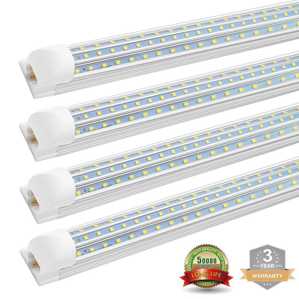 LED T8 Tube Lights, 4/8 FT Options 60-120W, 5000K-6500K, Ideal for Shops/Garages - Image 1 of 4