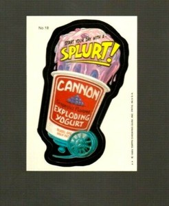WACKY PACKAGES 1985 Series "CANNON YOGURT" #18 Sticker Card