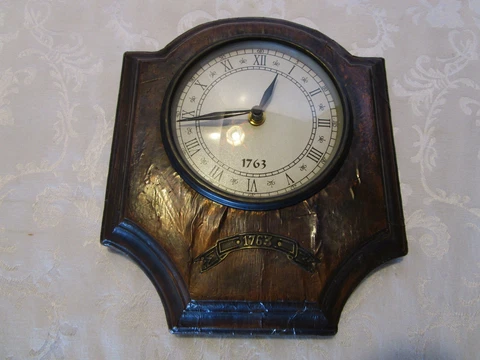 Hammered Copper & wood Battery Powered Wall 9 ¾”T Clock convex #1763 Cover