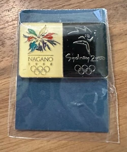 Sydney 2000 Nagano 1998 Logos schwarze Brücke olympische Nadel - Bild 1 von 1