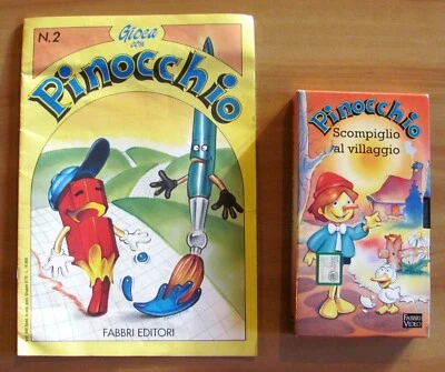 Albo GIOCA con PINOCCHIO + VHS PINOCCHIO Scompiglio al Villaggio - Fabbri, 1992* - Immagine 1 di 4